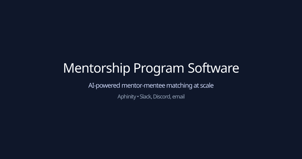 Mentorship Program Software | AI Mentor Matching Platform | Aphinity ...